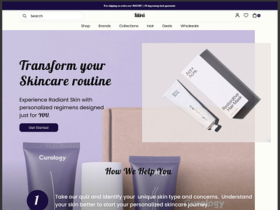 Skincare Brand Landing Page branding design figma logo ui uiux design user interface landing page