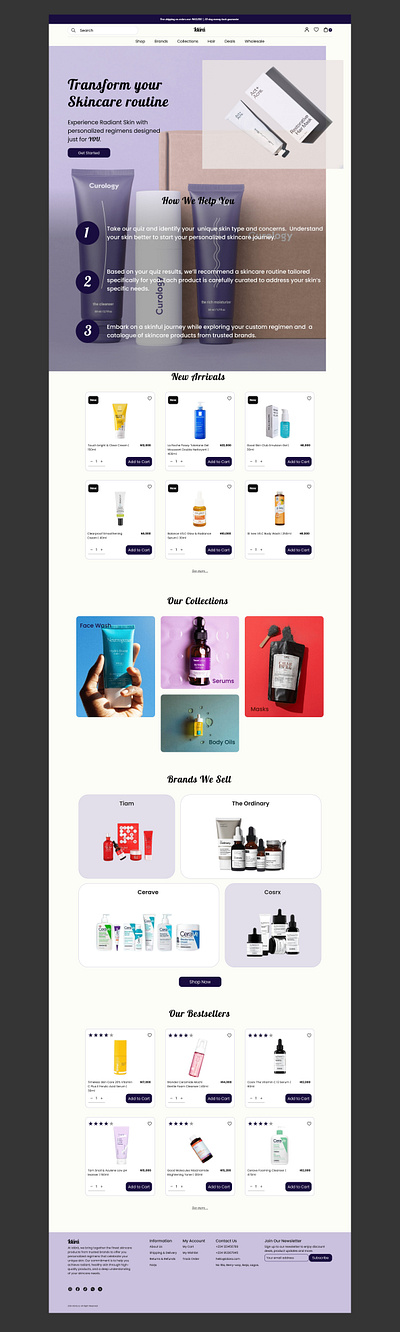 Skincare Brand Landing Page branding design figma logo ui uiux design user interface landing page