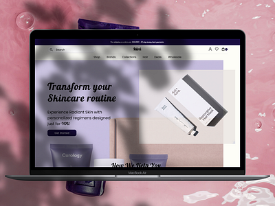 Skincare Brand Landing Page branding design figma logo ui uiux design user interface landing page