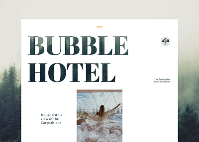 Minimalist Landing Page Design for ECO BUBBLE | Bubble Hotel design homepage hotel ui ux web websitedesign