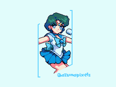 Ami Mizuno | Sailor Moon design game gamedev illustration pixel pixelart portrait retro