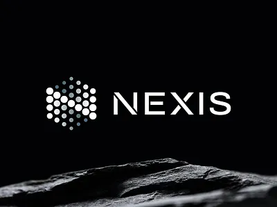 Nexis artificial intelligence blockchain branding core dot circle futuristic geometric hexagon n initial n letter n logo monogram n network neuron nexis nexus technology