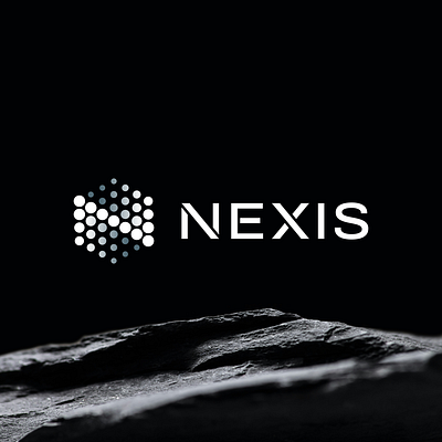 Nexis artificial intelligence blockchain branding core dot circle futuristic geometric hexagon n initial n letter n logo monogram n network neuron nexis nexus technology