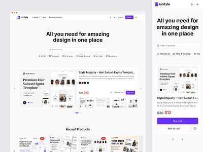 Homepage - Unityle design figma homepage inspiration landing marketplace online shop page shop ui ui kit unityle unityle.com ux