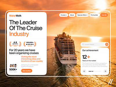 Cruise Travel Web App Design Concept app screen design calend dashboard design design template homepage interface landing page landing page design concept photo travel travel landing page ui ux web app web app design web ui website