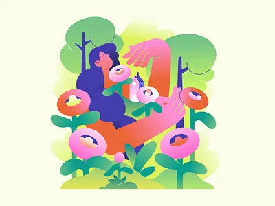 Garden of Love branding character design ecology flat flowers garden girl graphic design house illustration landings love planet uiux web