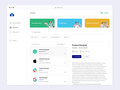 Jobsolv: Auto-Apply to Jobs with AI ai app app design application design gamification job board jobs layout minimal resume ui ui design ui ux user interface ux ux design web app web app design web design