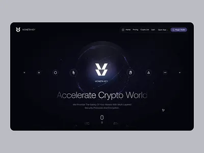 Moneta - Crypto Landing Page awsmd banking crypto defi defi landing defi website defi website design financial fintech ico landing page polkadot saas solana startup token trading ui ux web design web3