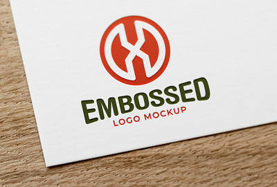 Full Color Logo Mockup White Card embossed logo mockup