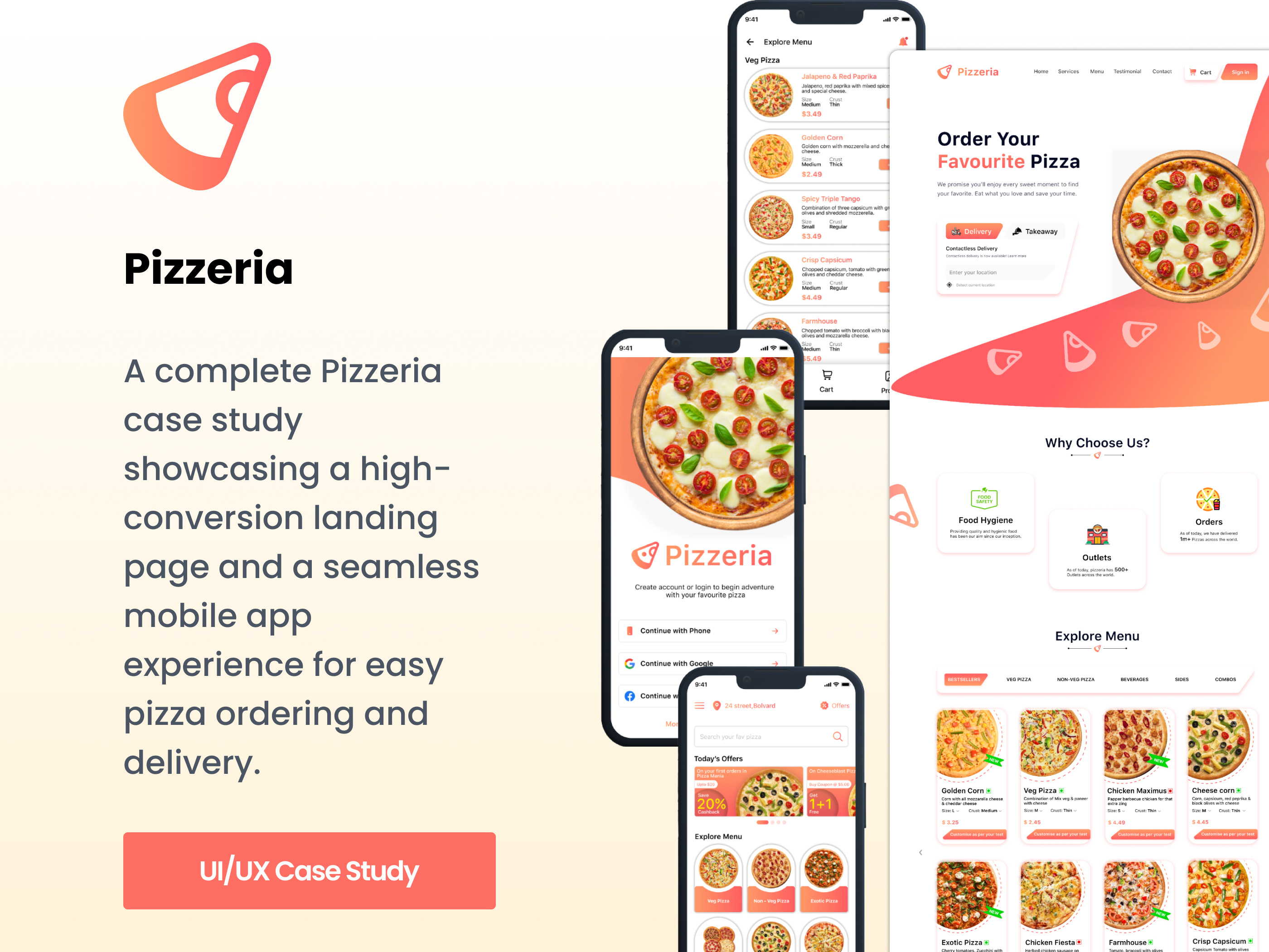 Pizza Website Design & Pizza App Design: A Complete Case Study foodapp foodbookingapp fooddeliveryservice foodie foodwebsite landingpagedesign onlineorder pizzaapp pizzaappdesign pizzabestui pizzalandingpage pizzashop pizzatrendingui pizzawebdesign pizzawebsitedesign uidesign uiux uiuxdesign webdesign websiteui