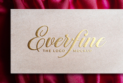 Luxury Gold Foil Logo Mockup Kraft Box embossed logo mockup