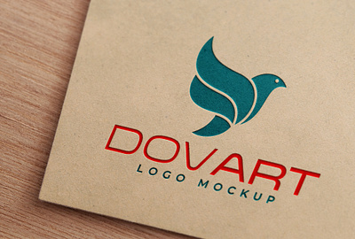 Embossed Colored Logo Mockup Kraft Paper embossed logo mockup