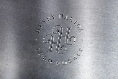 Stainless Steel Engraving Logo Mockup embossed logo mockup