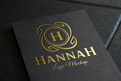 Gold Foil Logo Mockup Black Paper embossed logo mockup