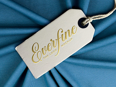 Hang Tag Label Gold Foil Logo Mockup embossed logo mockup