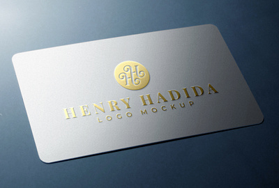 Business Card Gold Foil Logo Mockup embossed logo mockup