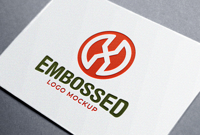 Embossed Full Color Logo Mockup White Card embossed logo mockup