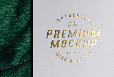 Luxury Gold Foil Stamping Logo Mockup embossed logo mockup