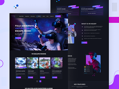Immersive VR Experience for VR HOUR Website creative creativedesign design designing ui uidesign uiux uiuxdesign uxdesign uxui vr vrdevice website websitedesign webui
