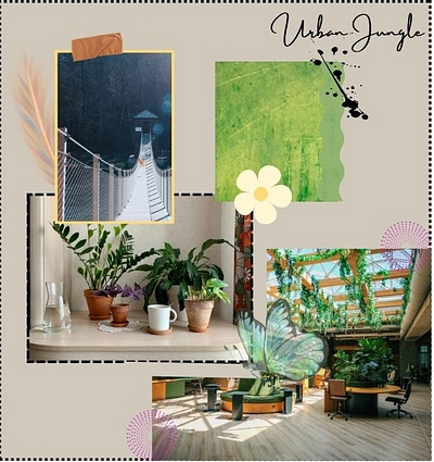 Urban Jungle graphic design moodboard