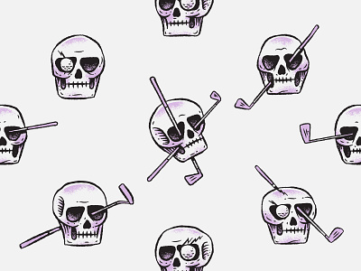 Illustration golf illustration pattern puma golf shirt skull