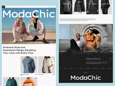 ModaChic - Clothing Ecommerce Landing page brand clothing landing page clothing store clothing ui clothing web design ecommerce store ecommerce ui design fashion store fashion ui fashion ux fashion web design landing page store ux ui ui design ui ux web design