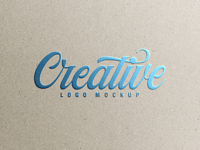 Metallic Blue Foil Logo Mockup embossed logo mockup metallic blue foil logo mockup