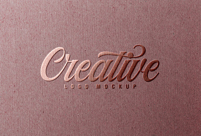 Rose Gold Foil Logo Mockup embossed logo mockup rose gold foil logo mockup