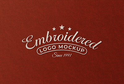 Embroidered Logo Mockup Stitched Effect embossed logo mockup