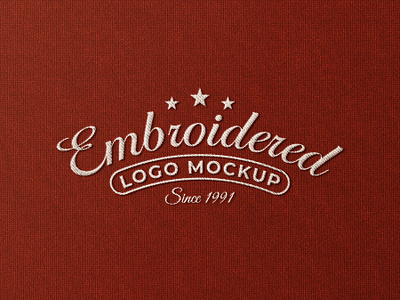 Embroidered Logo Mockup Stitched Effect embossed logo mockup