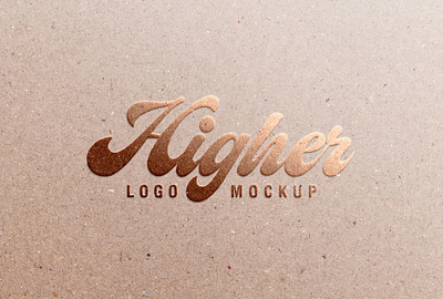 Metallic Copper Foil Logo Mockup embossed logo mockup metallic copper foil logo mockup