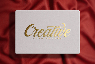 Gold Foil Luxury Logo Mockup embossed logo mockup gold foil luxury logo mockup