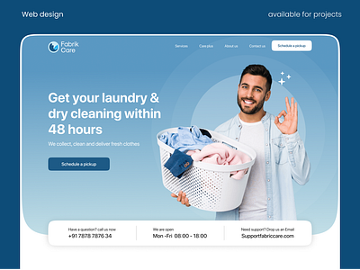 Fabric care landing page design landing page laundry ui uiux design website design