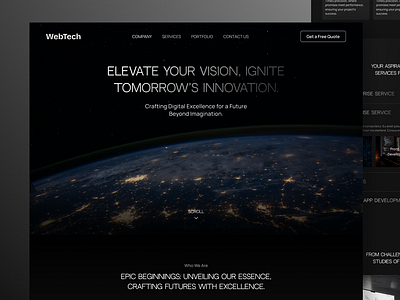 Web Tech Company Website branding design development figma landing page marketing services tech ui uiux ux web