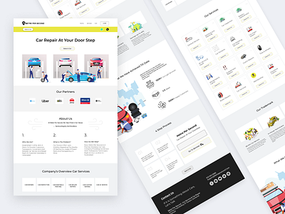 Car Repair Web App branding car design development figma landing page marketing mechanic repair service services ui uiux ux web app