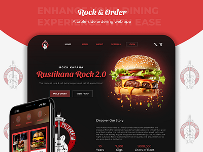 Rock & Order Web App | Case Study backend branding database database driven website figma freelancer freelancing frontend gastronomy openforwork order project restaurant thesis project ui design web app web design web development website website development