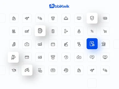 MobiKwik Generel Category Icons app bill payment calender donation entertainment finance flight generic icons illustration minimal mobikwik mobikwik design team money safety salary secure security shopping uiux