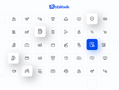 MobiKwik Generel Category Icons app bill payment calender donation entertainment finance flight generic icons illustration minimal mobikwik mobikwik design team money safety salary secure security shopping uiux