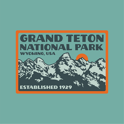 Grand Teton National Park badge design grand teton grand teton national park gtnp illustration logo national park outdoors patch retro vintage wilderness wyoming
