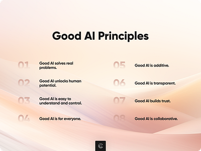 Good AI Principles ai artificial intelligence collaborative craft design human principles transparent ui ux web
