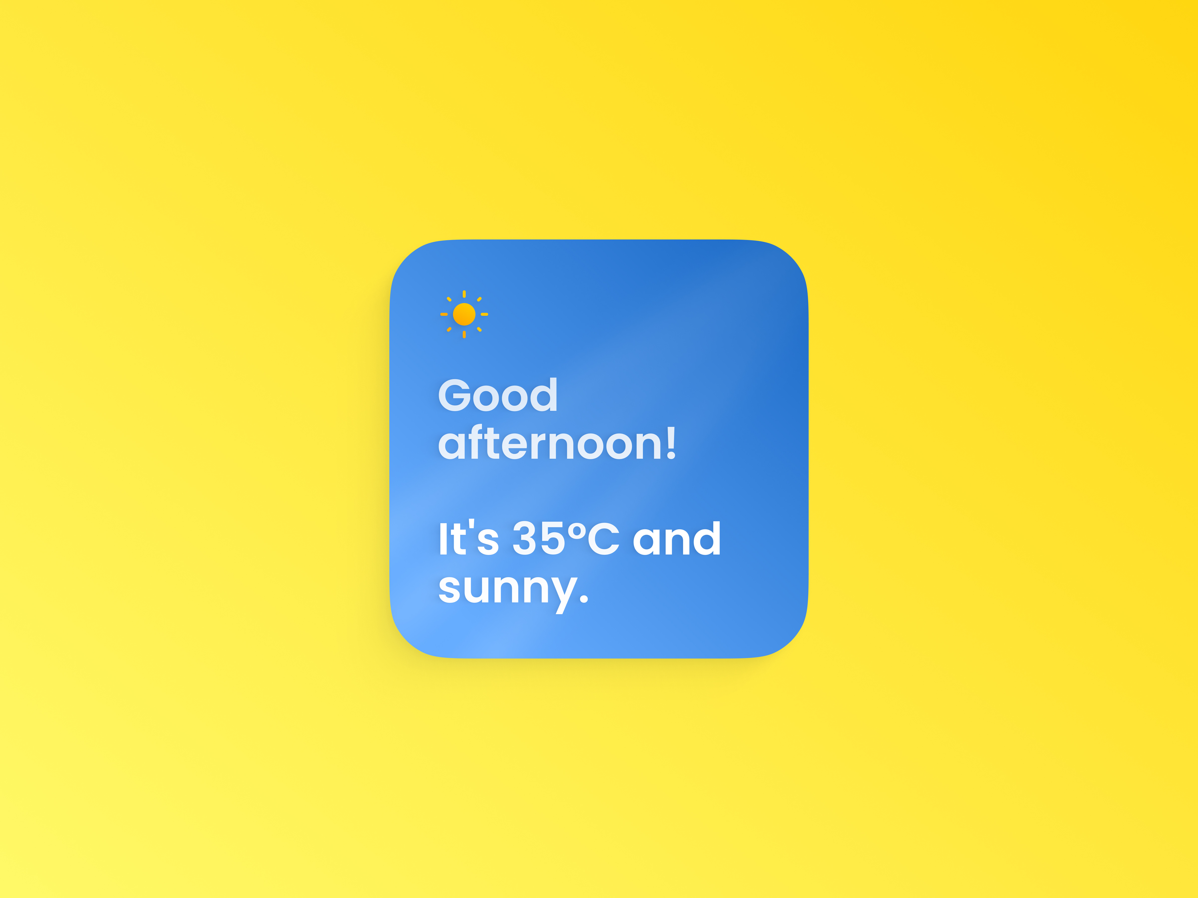 Weather AI Widget for iOS ai beverage component delivery drink drinksondemand summer sunny weather widget