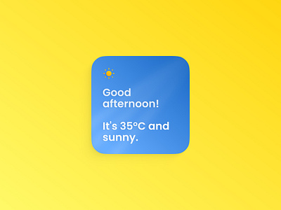 Weather AI Widget for iOS ai beverage component delivery drink drinksondemand summer sunny weather widget