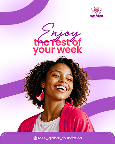 Enjoy your week Social Media Design aesthetic beautiful design cheerful clean design colourful design design functional design graphic design happy woman joyful social media design vibrant