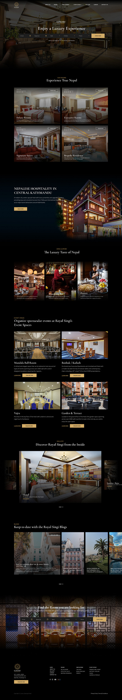 Hotel Website Design booking branding gold homepage hotel website luxury ui ux website