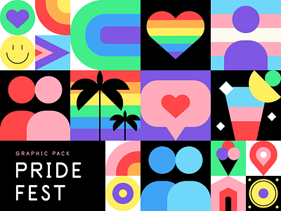 Bright the Pride! asset celebration custom equality event flat gender geometric graphic pack greeting identity lgbtq love is love minimalist party pattern pride pride month rainbow summer fest