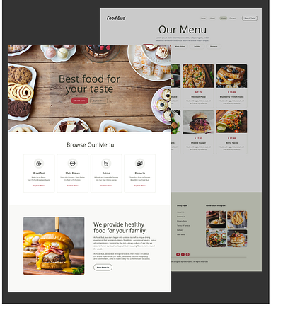 Restaurant Website UI Design branding figma saas design ui ui ux user interface web design