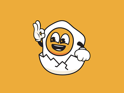 Cozy Yolk Mascot branding breakfast character design graphic design identity illustration logo mark mascot retro