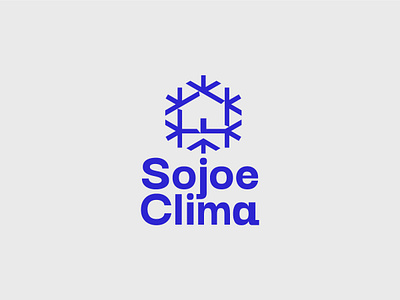 Sojoe Clima Stacked Logo aircondition brandient branding cooling hiddenarrow hiddenlogo house hvac klima limatizare negativedesign negativespace romanianbranding snowflake sojoeclima winterlogo