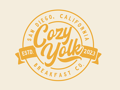 Cozy Yolk Badge badge branding breakfast brunch design graphic design identity illustration logo mark san diego sandiego