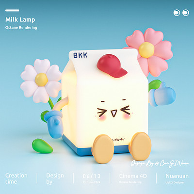 milk lamp app design icon illustration typography